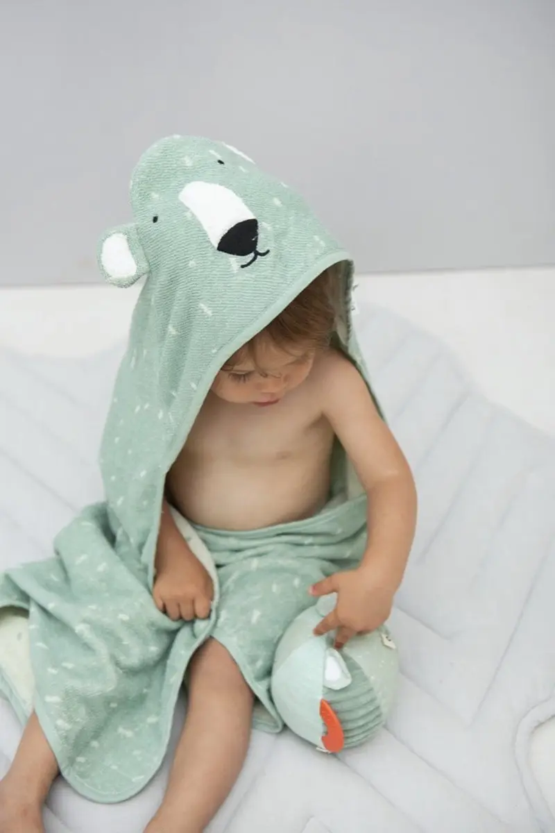 Trixie Badcape Mr Polar Bear 70x130cm - Biologisch katoen