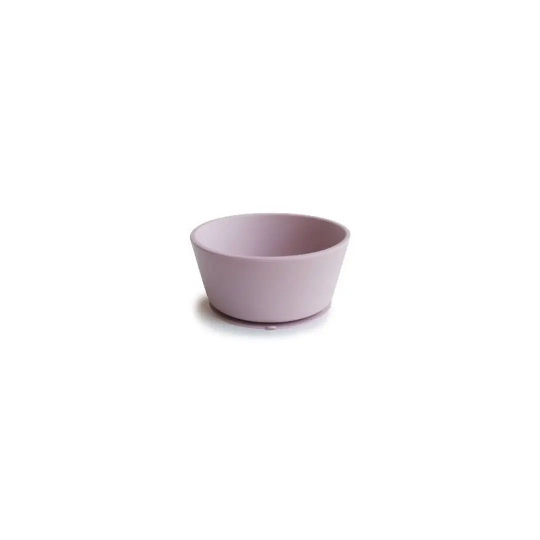 Mushie Silicone Suction Servies met Bestek - 3 Stuks - Soft Lilac