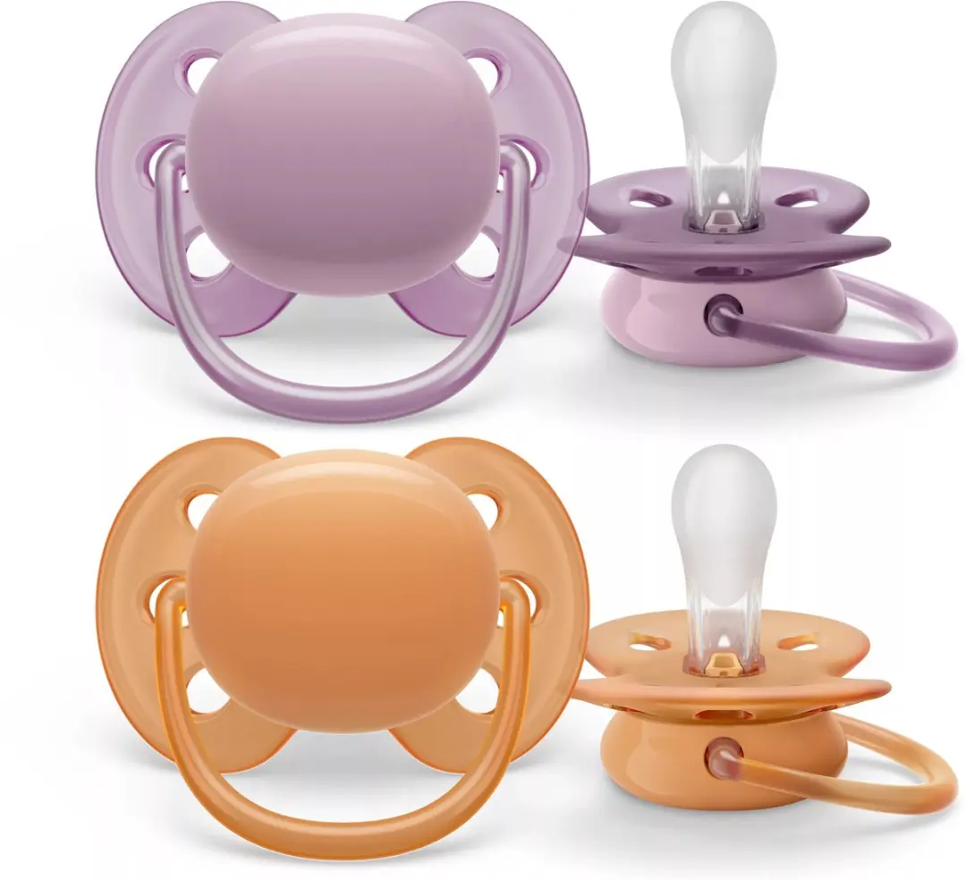 Philips Avent Ultra Soft Fopspeen - 2 Stuks - 6-18 Maanden - Orange/Purple - afbeelding 2 van 3