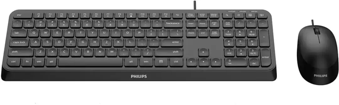 Philips SPT6207B/00 Toetsenbord-Muisset - Bedraad - Transparent