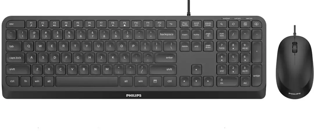 Philips SPT6207B/00 Toetsenbord-Muisset - Bedraad - Transparent