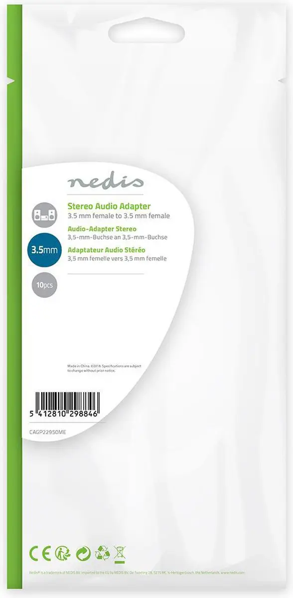 Nedis CAGP22950ME Stereo-Audioadapter 3,5mm - 10 Stuks