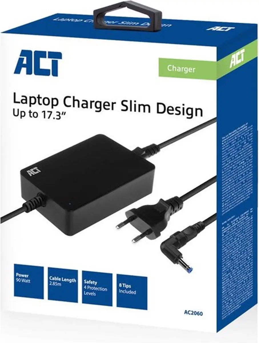 ACT AC2060 Universele Laptoplader 90W - Zwart