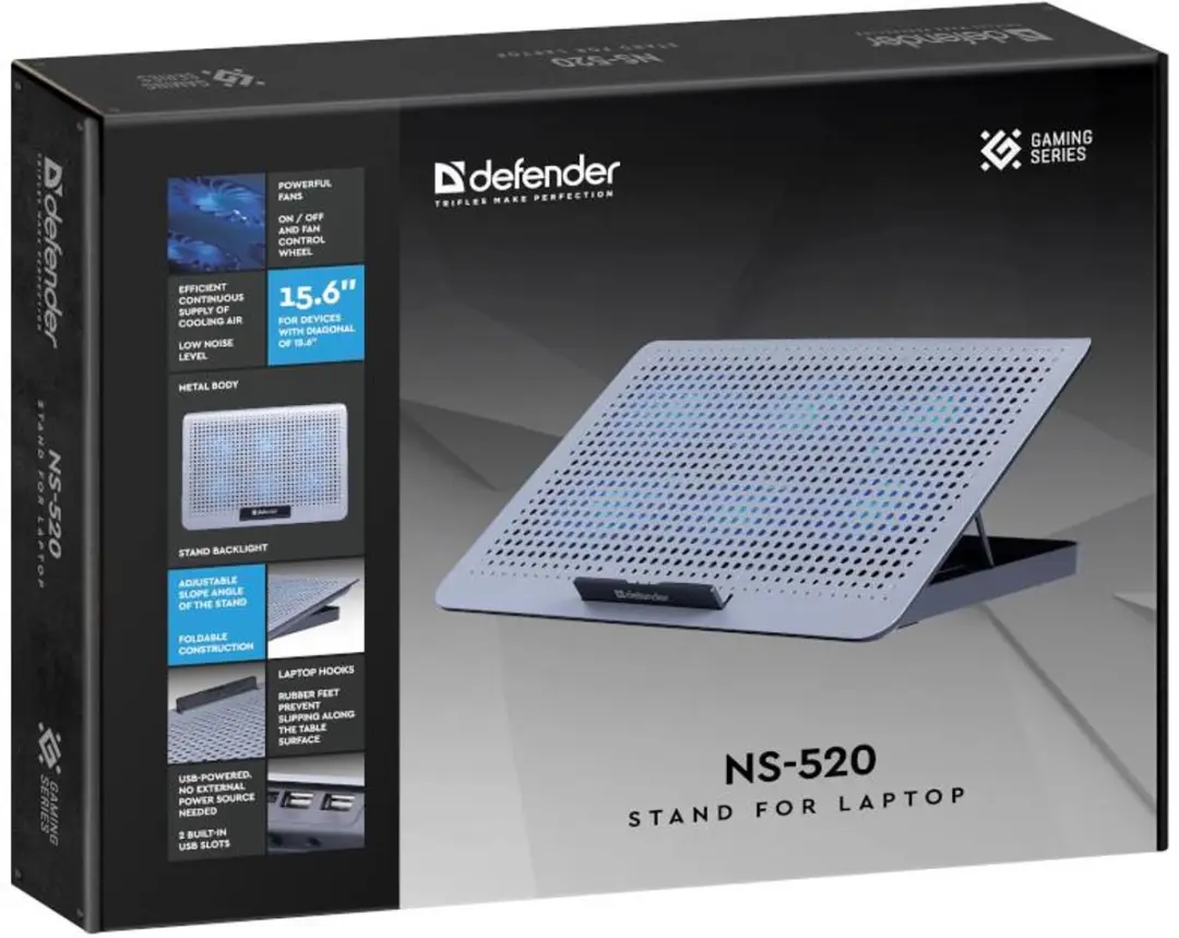 Defender NS-520 Koelpad 15" - 6 Ventilatoren - 6x USB - afbeelding 6 van 6