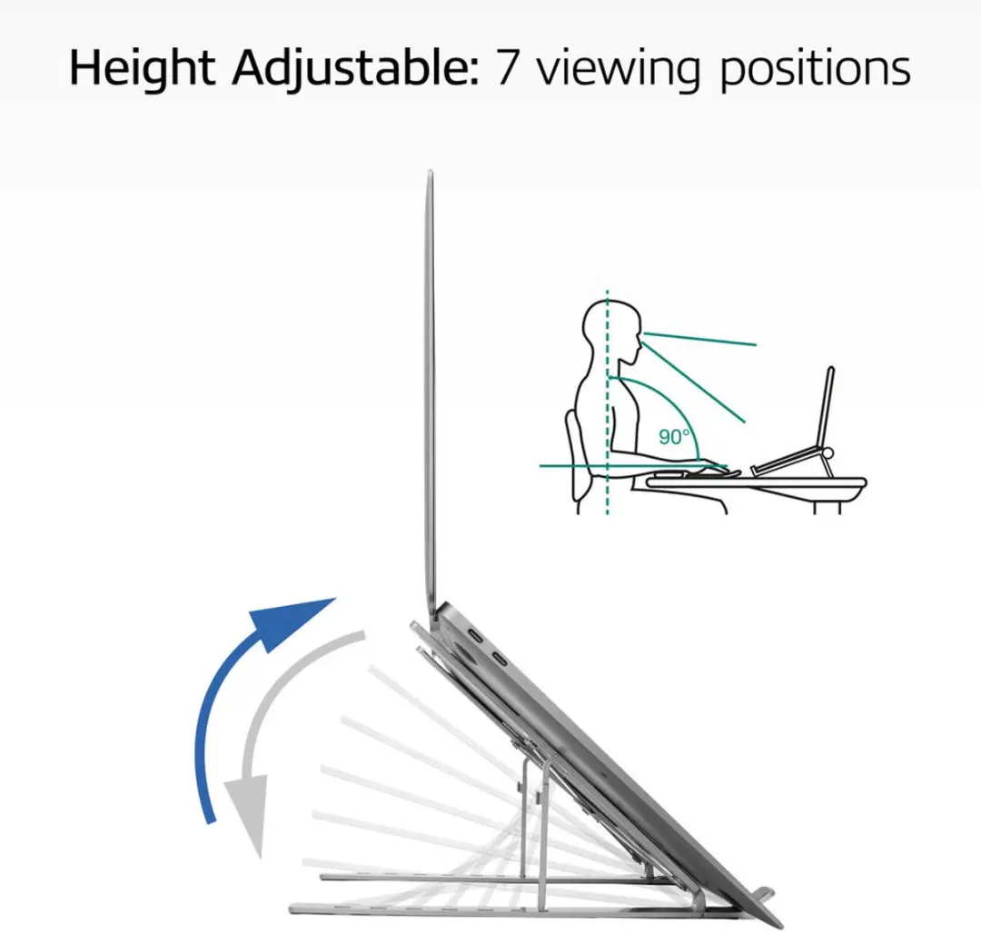 ACT Essentials AC8121 Laptopstandaard - 13.3-15.6" - Grijs