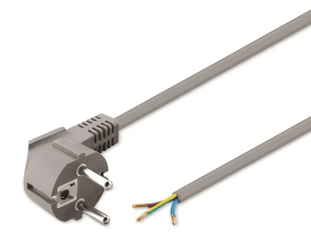 Goobay Schuko Haaks Apparaatsnoer 3x0,75mm² - 1,5m - Grijs - 10 Stuks
