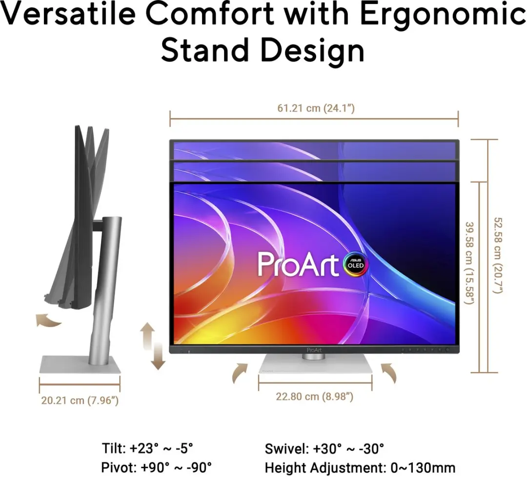 ASUS ProArt PA279CDV OLED Monitor 27" 4K - 120Hz - USB-C 96W