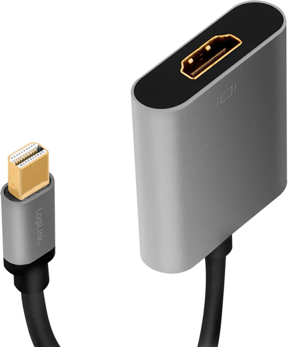 Logilink CDA0110 Mini DisplayPort naar HDMI Kabel - 0,15m - Zwart/Grijs - afbeelding 3 van 3