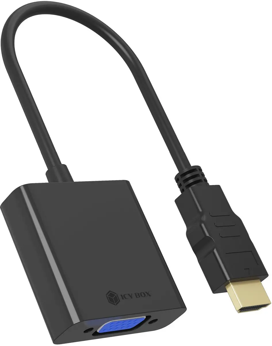 Icy Box 61119 HDMI-VGA Adapter - Zwart