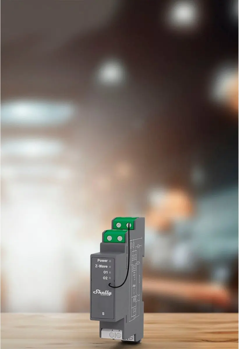 Shelly Qubino Pro 2-Kanaals Z-Wave Din-Rail Relais 3800235269114 - Transparent