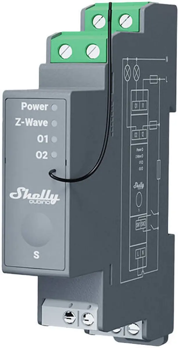 Shelly Qubino Pro 2-Kanaals Z-Wave Din-Rail Relais 3800235269114