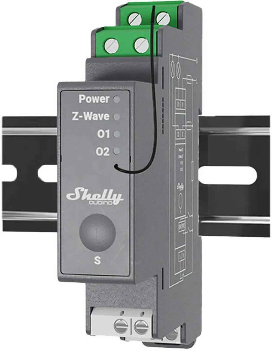 Shelly Qubino Pro 2-Kanaals Z-Wave Din-Rail Relais 3800235269114 - Transparent - afbeelding 6 van 6