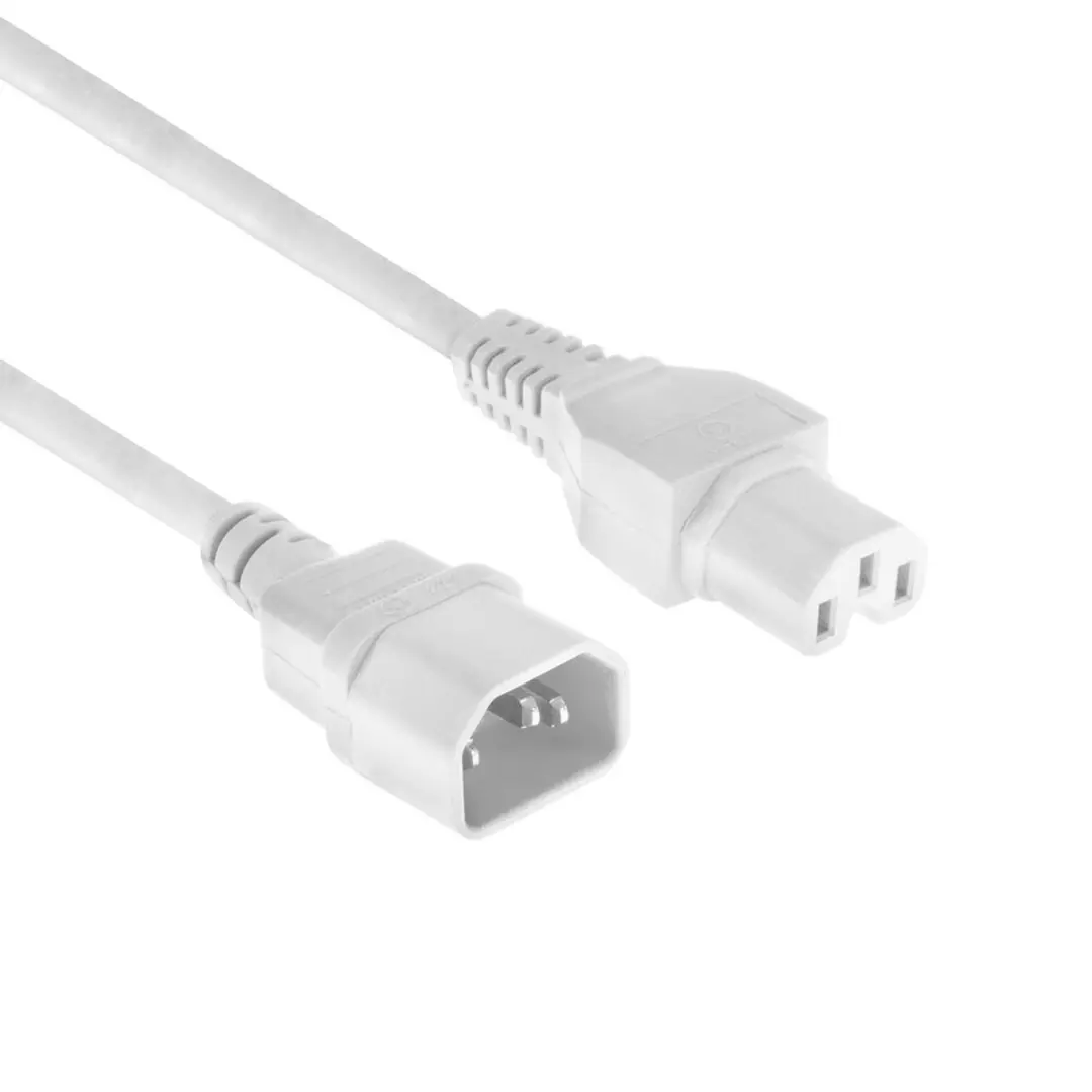 ACT AK5389 Netsnoer C14-C15 Wit 2,5m
