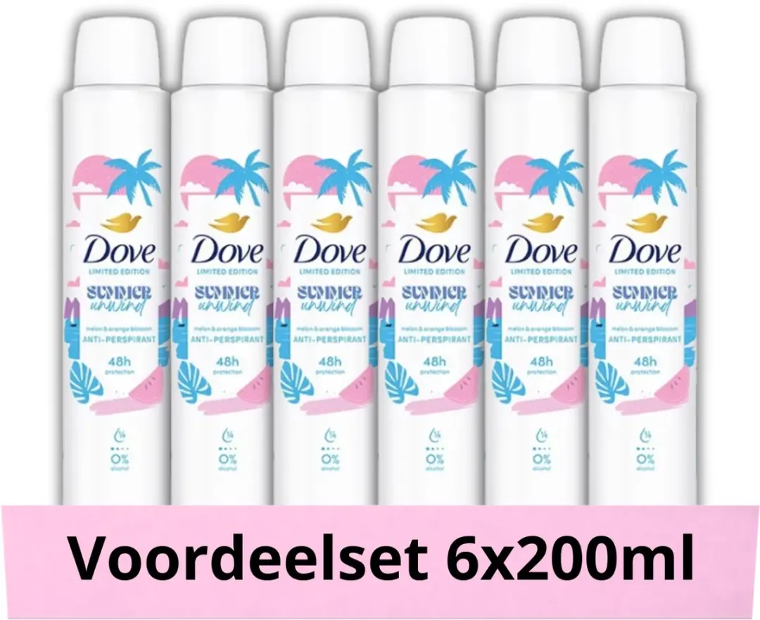 Dove Deodorant Spray Summer Unwind 6x200ml
