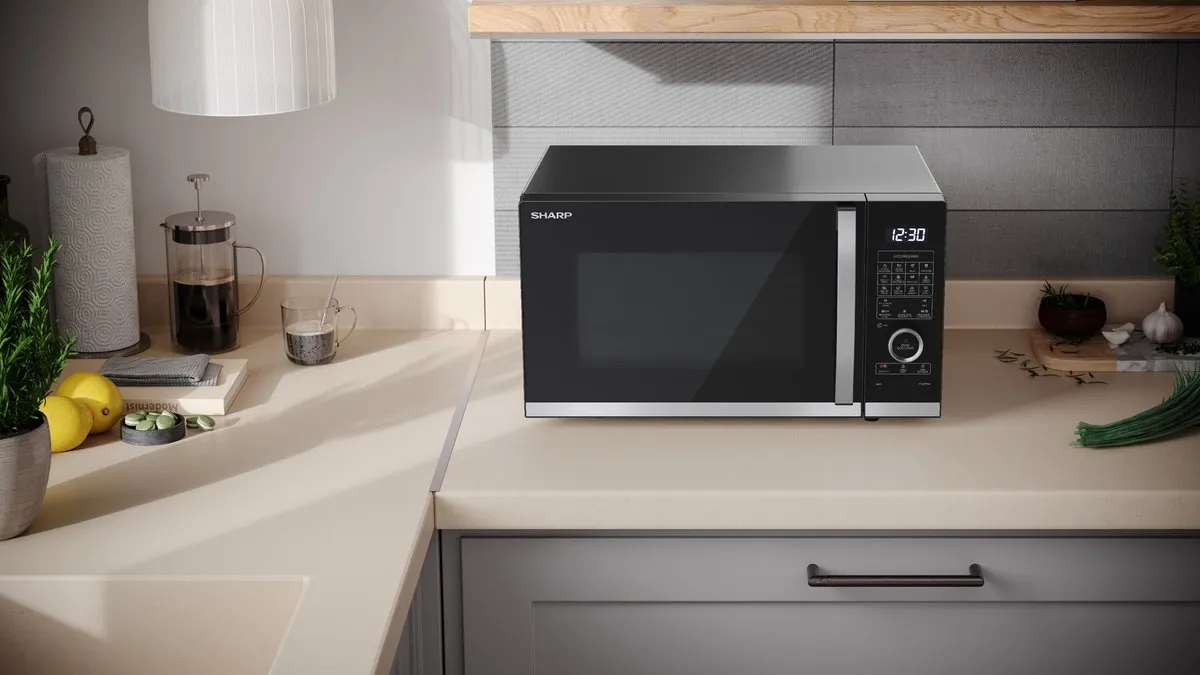 Sharp YC-QC254AE-B Combi magnetron 900W 25ltr - Zwart