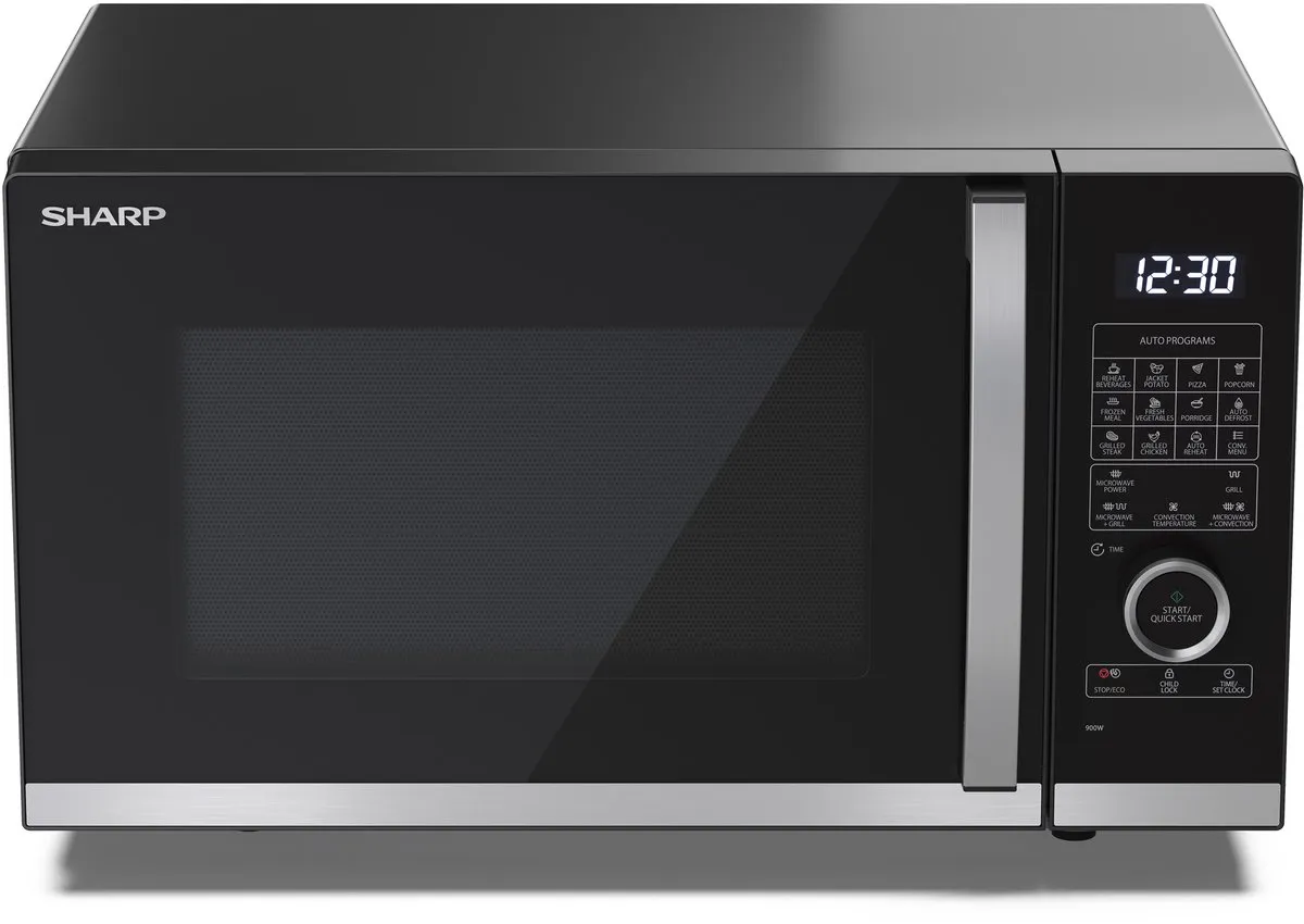 Sharp YC-QC254AE-B Combi magnetron 900W 25ltr - Zwart