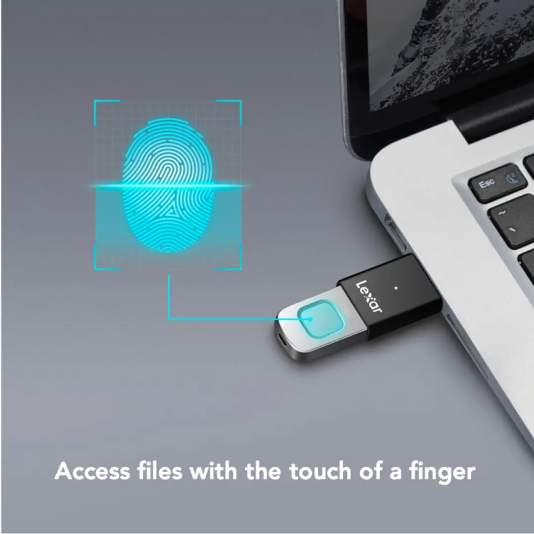 Lexar JumpDrive F35 PRO USB Flash Drive 64GB - Vingerafdrukbeveiliging - Zwart