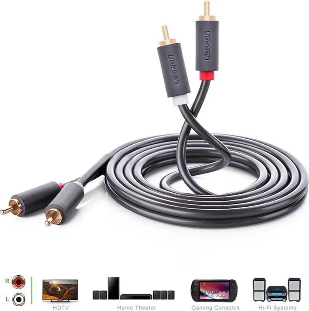 UGREEN RCA Kabel 1.5m - Grijs
