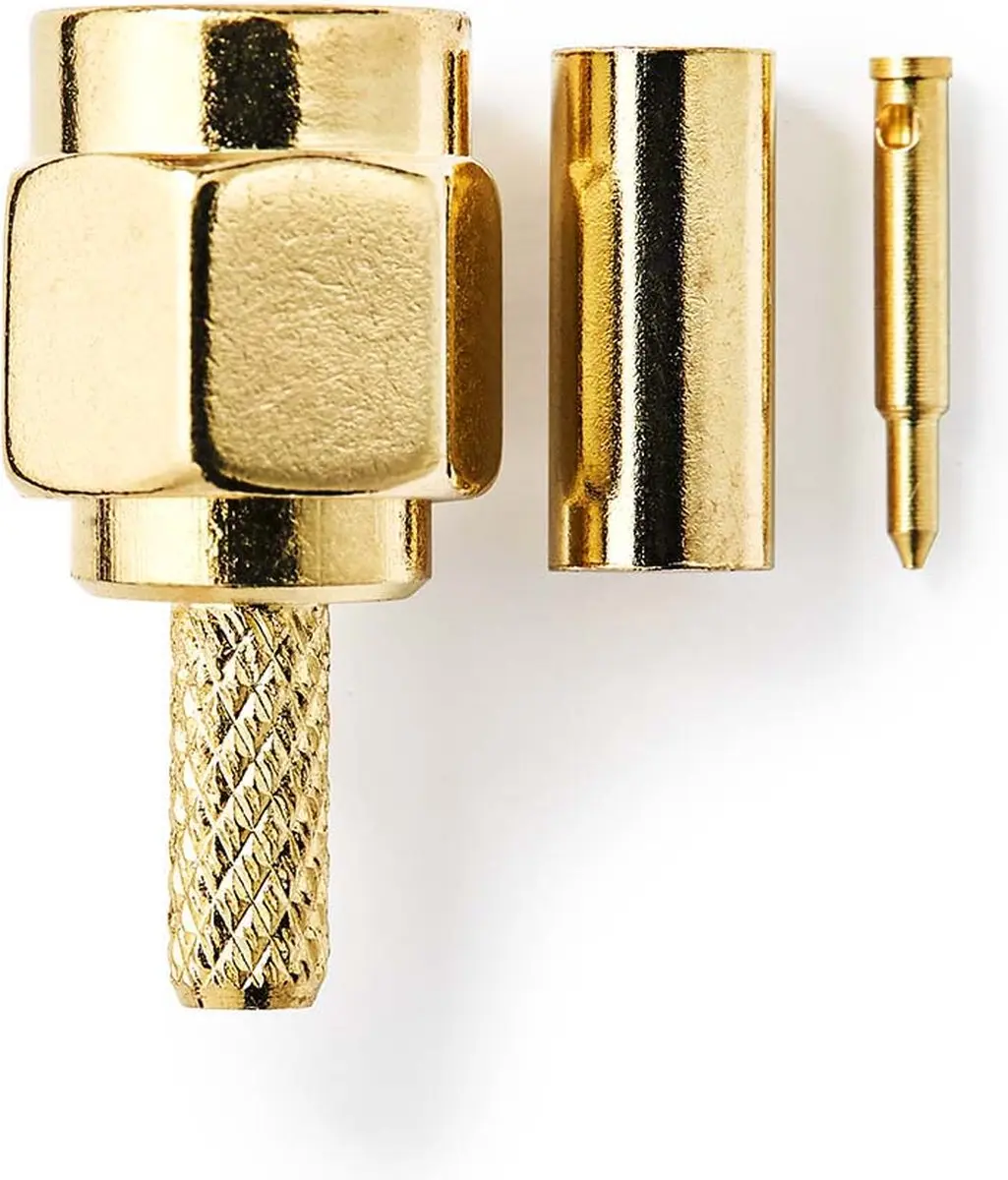 Nedis SMA-Connector Recht Male Verguld 50 Ohm - 2 Stuks
