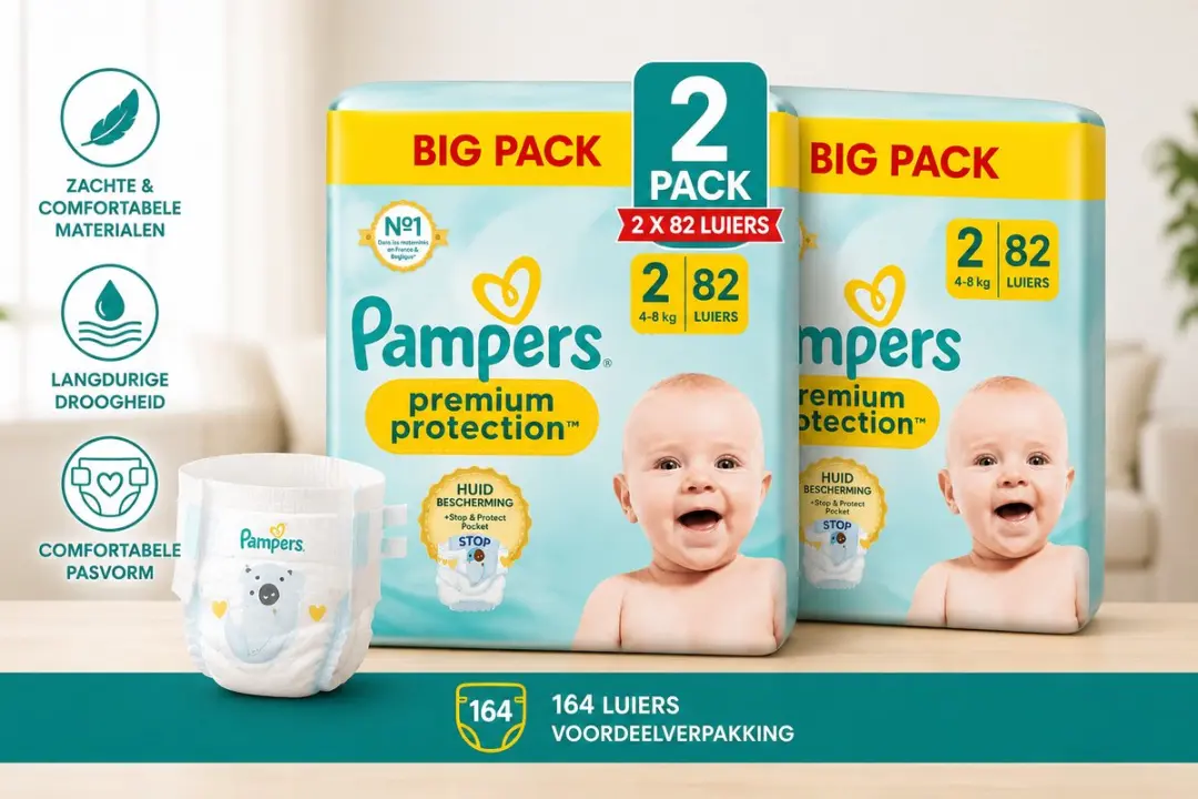 Pampers Premium Protection Maat 2 Luiers - 164 Stuks