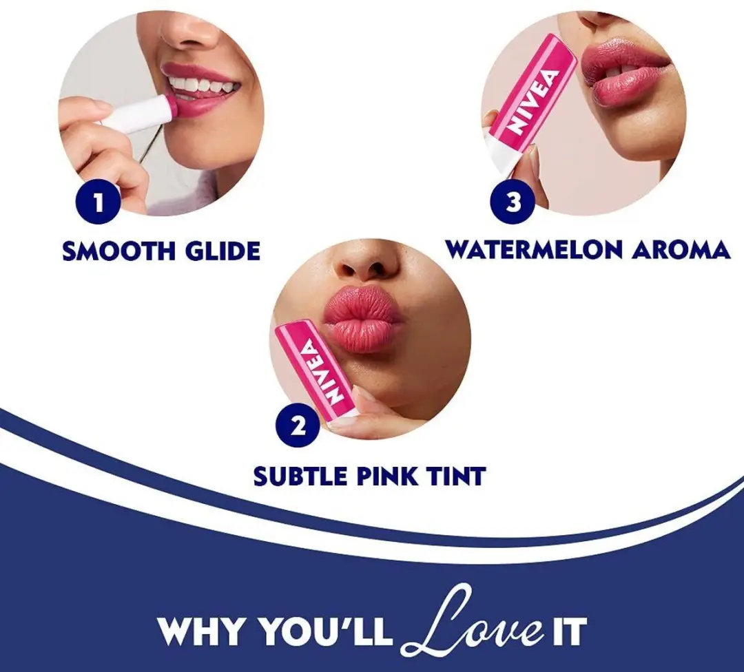 NIVEA Watermelon Shine Lippenbalsem - 28.8g (6x4.8g) - Watermeloen Roze