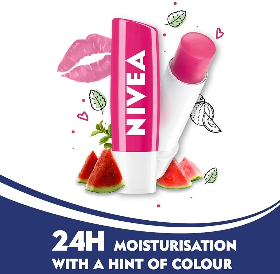 NIVEA Watermelon Shine Lippenbalsem - 28.8g (6x4.8g) - Watermeloen Roze