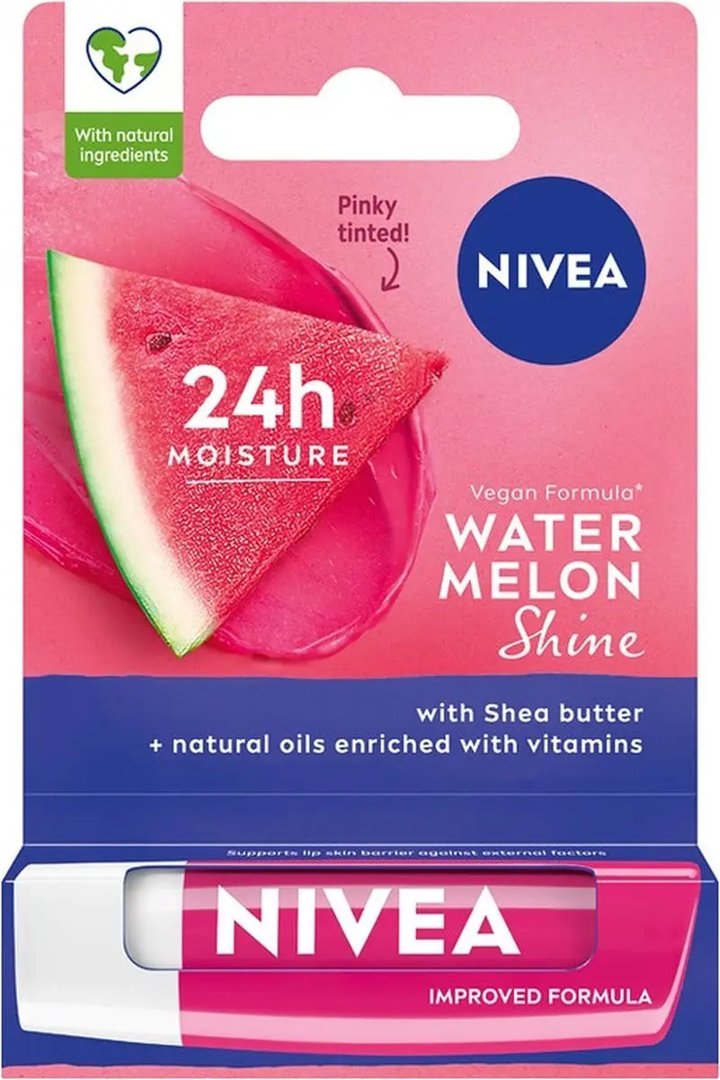 NIVEA Watermelon Shine Lippenbalsem - 28.8g (6x4.8g) - Watermeloen Roze