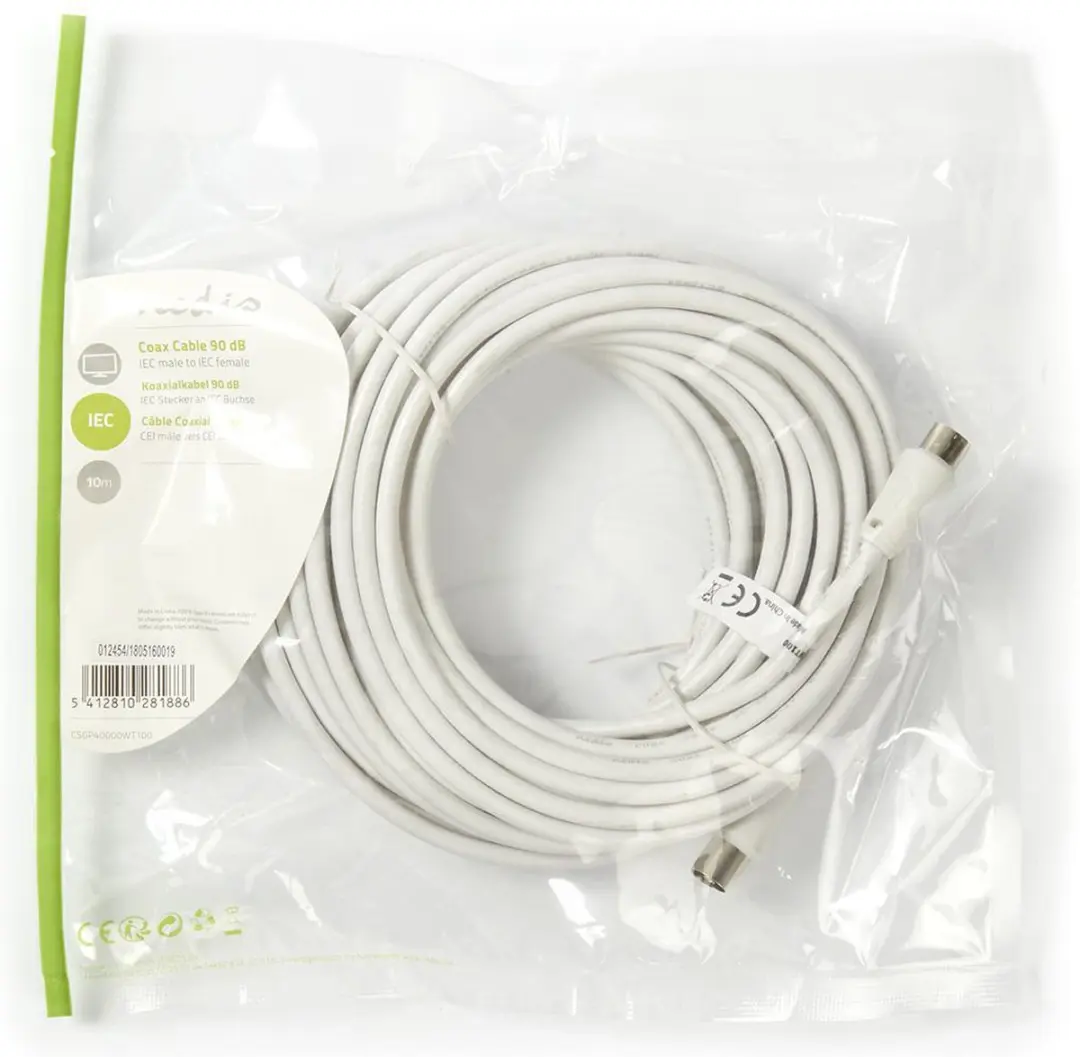 Nedis Coaxkabel CSGB40000WT100 - 10m - 75 Ohm - Wit