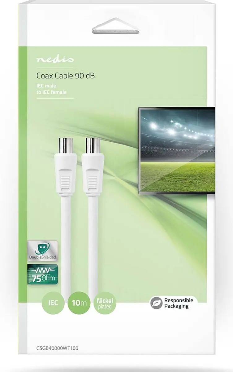 Nedis Coaxkabel CSGB40000WT100 - 10m - 75 Ohm - Wit