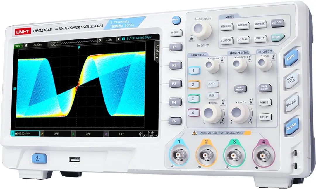 UNI-T UPO2104E Oscilloscoop 100MHz - 4 Kanalen - 1 GS/s