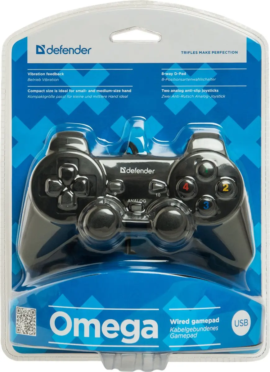 Defender Gamepad Omega 4714033642477 Bedraad - 12 Knoppen - Transparent