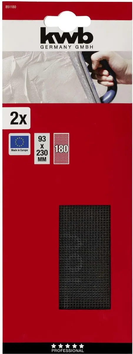 KWB Schuurgaas 93x230mm Korrel 180 - 2 Stuks