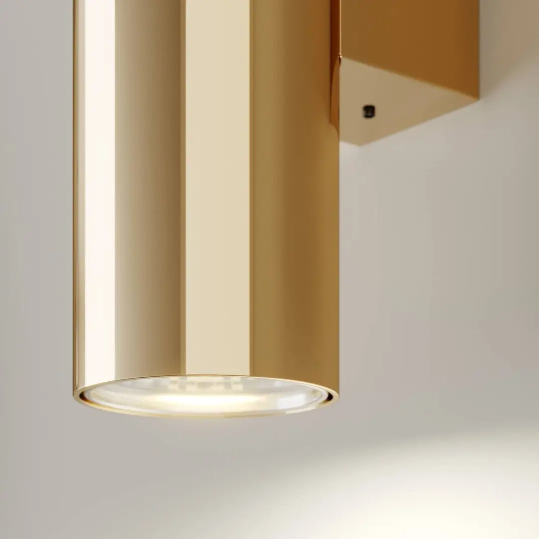 Euluna Wandlamp 2 Lichtpunten GU10 - Staal Messing - afbeelding 2 van 6