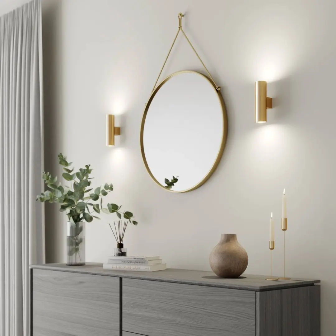 Euluna Wandlamp 2 Lichtpunten GU10 - Staal Messing - afbeelding 3 van 6