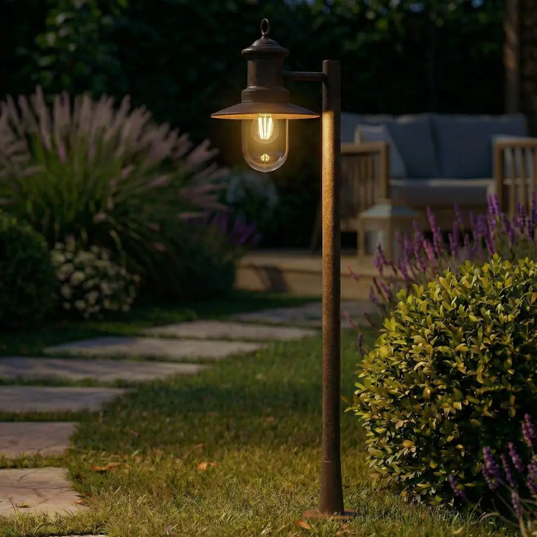 Lindby Tuinpadverlichting Staal Glas 15W E27 Roestkleurig