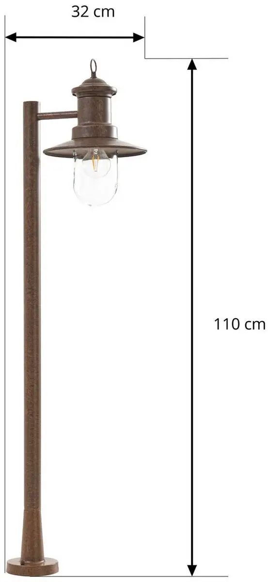 Lindby Tuinpadverlichting Staal Glas 15W E27 Roestkleurig - afbeelding 6 van 6