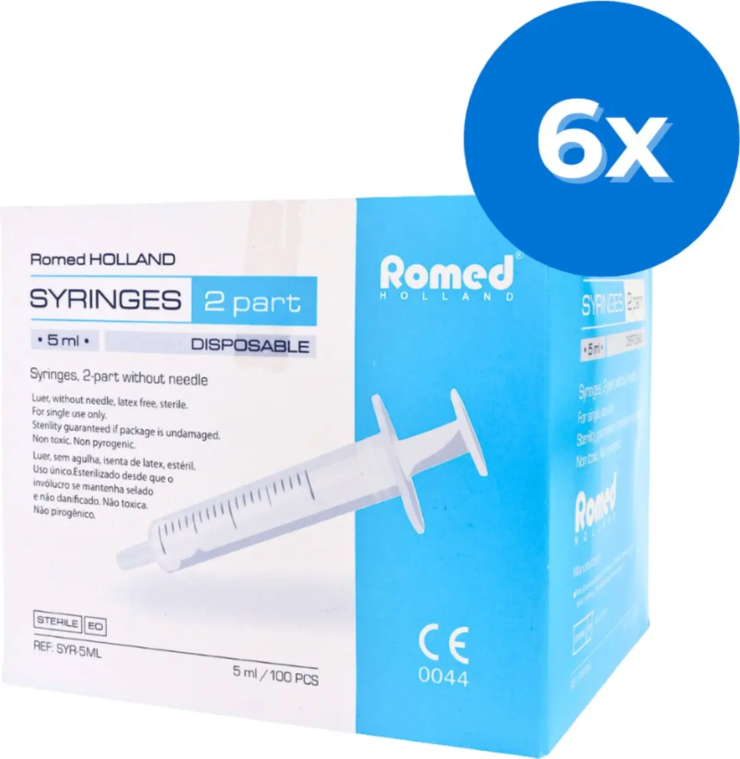 Romed 2-delige Injectiespuiten 5ml Luer Slip