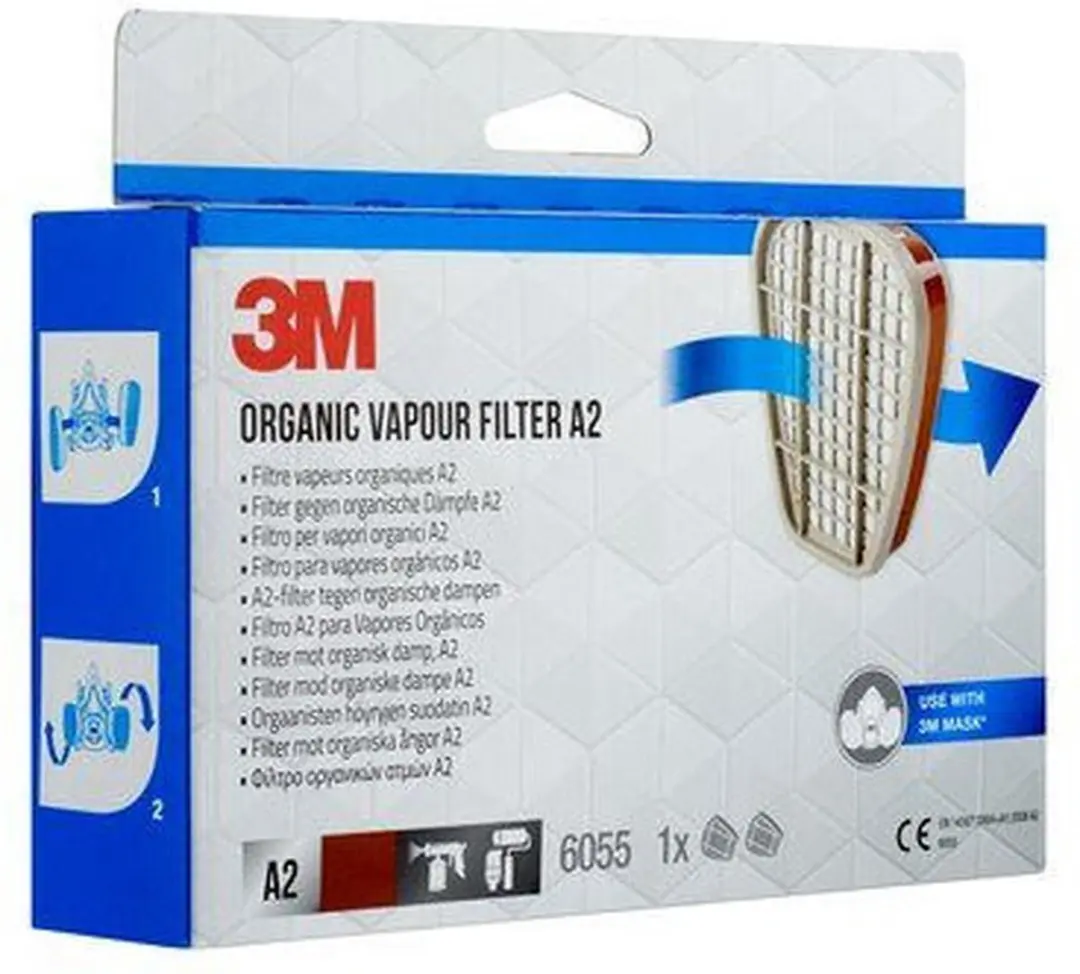 3M 6055 Gas- en Dampfilter A2 - Wit - afbeelding 6 van 6