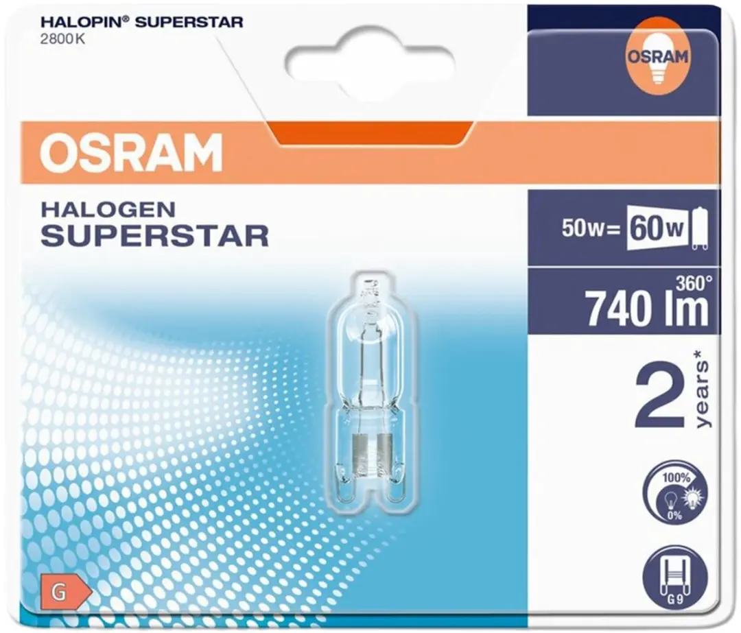 Osram Halogeenlamp G9 48W - Warm Wit 740lm - afbeelding 3 van 4
