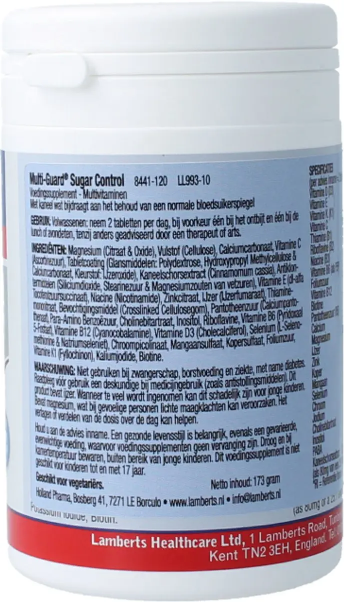 Lamberts Multi Guard Sugar Control 120 Tabletten