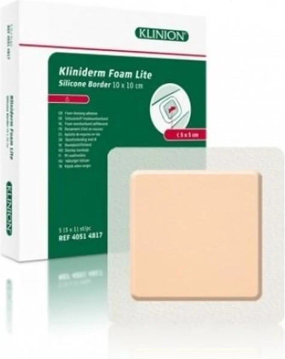 Klinion Kliniderm Foam Silicone Lite Schuimverband 10x10cm