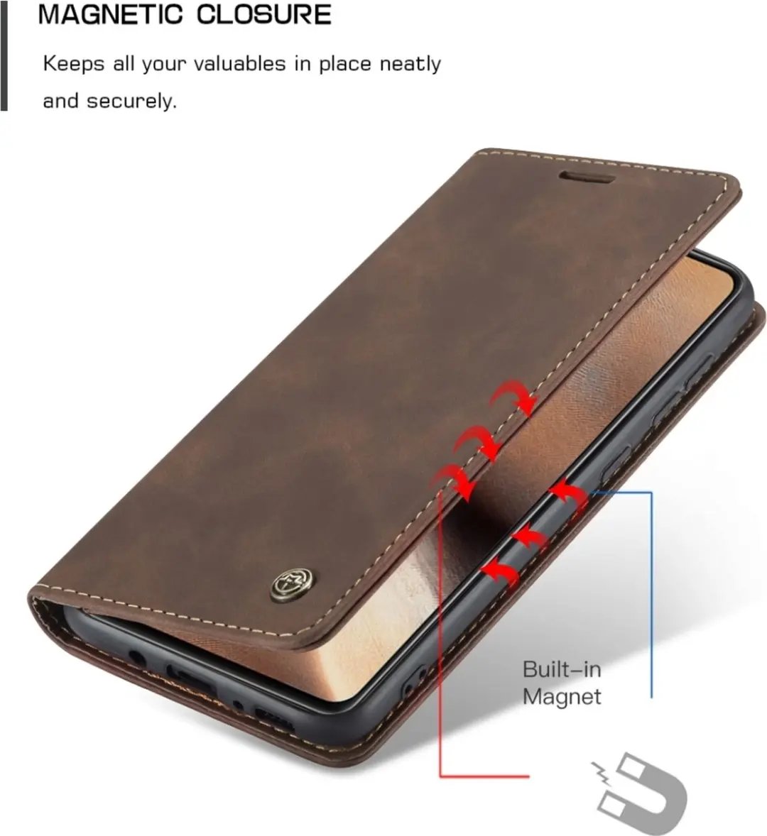 Caseme 013 Bookcase Portemonneehoesje - Samsung Galaxy A41 - 2 Pasjes - Bruin