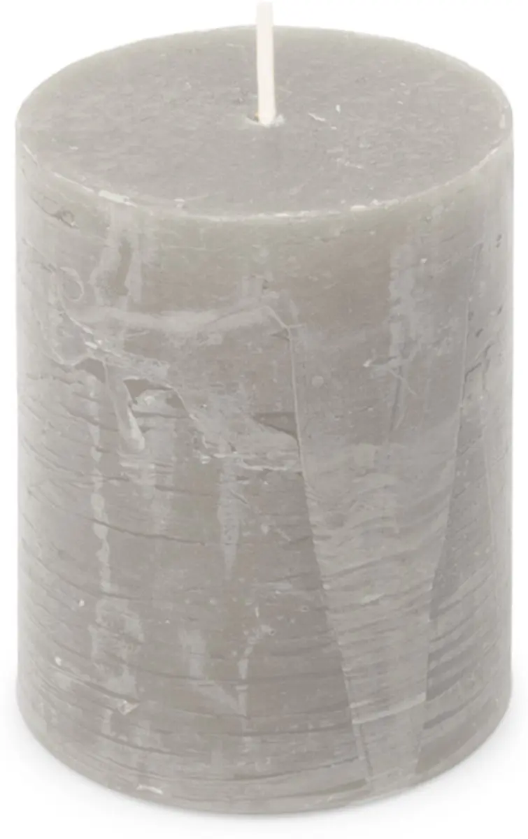 Spaas Rustieke Pillarkaars Lichtgrijs - 8 Stuks