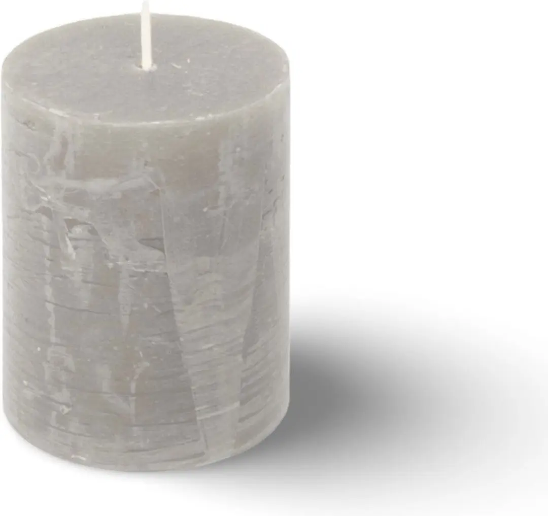 Spaas Rustieke Pillarkaars Lichtgrijs - 8 Stuks