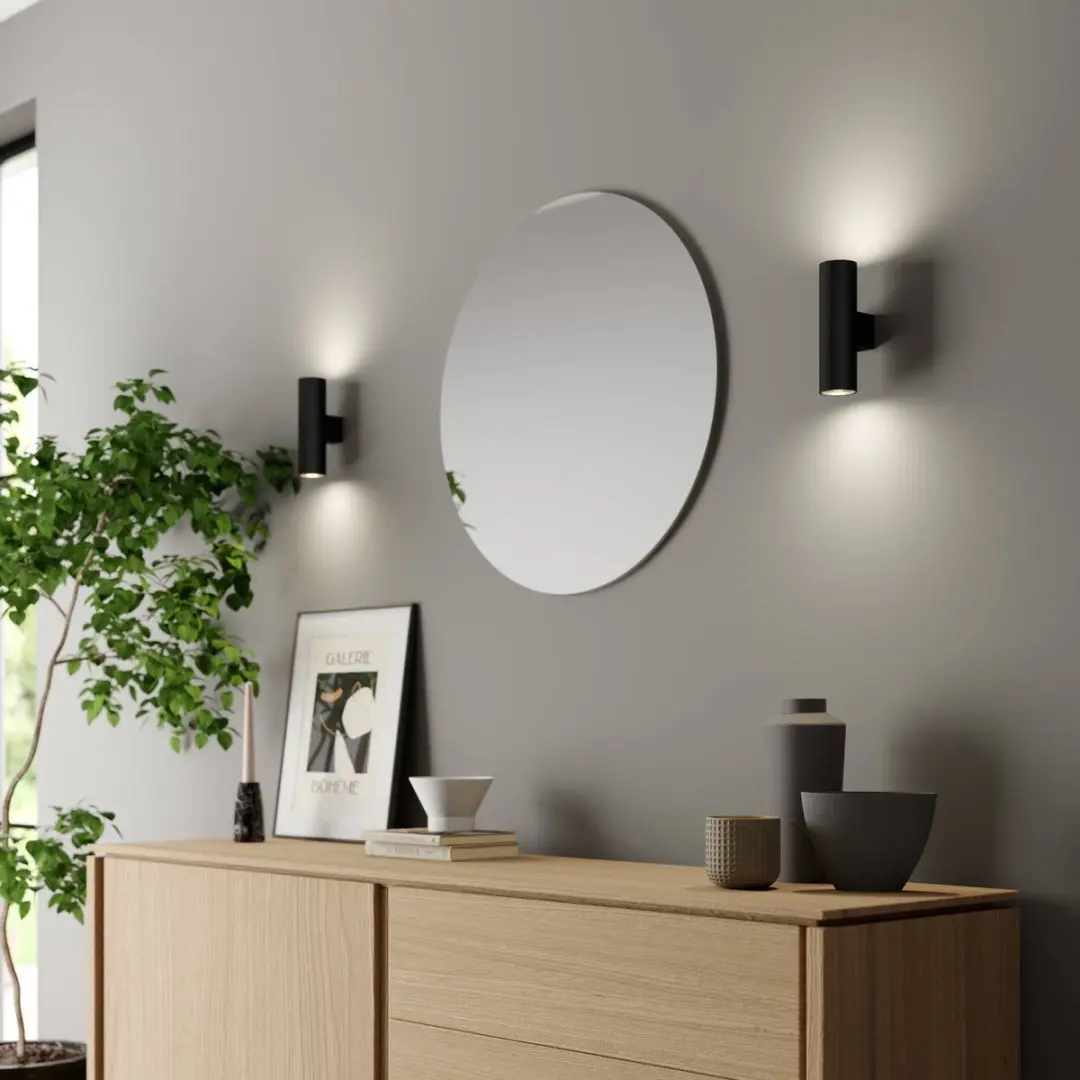 Euluna Wandlamp 2 Lichtpunten - Staal - Zwart - afbeelding 2 van 6