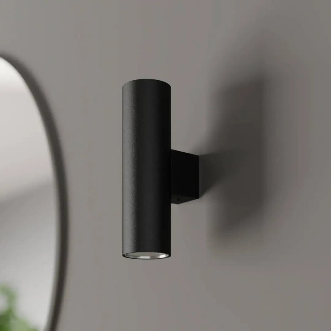 Euluna Wandlamp 2 Lichtpunten - Staal - Zwart - afbeelding 4 van 6