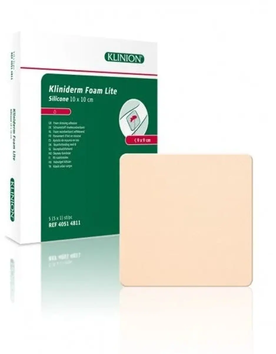 Klinion Kliniderm Foam Silicone Lite Schuimverband 10x10cm