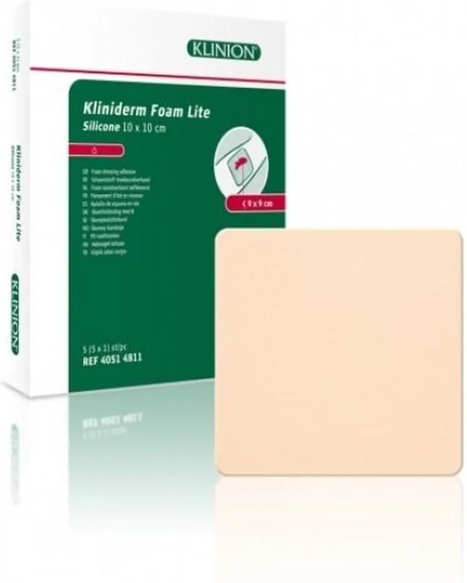 Klinion Kliniderm Foam Silicone Lite Schuimverband 10x10cm - 5 Stuks