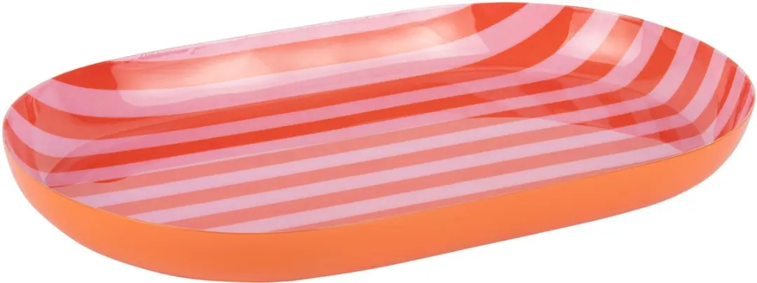 Present Time Animado Oval Dienblad - Oranje 25x15cm