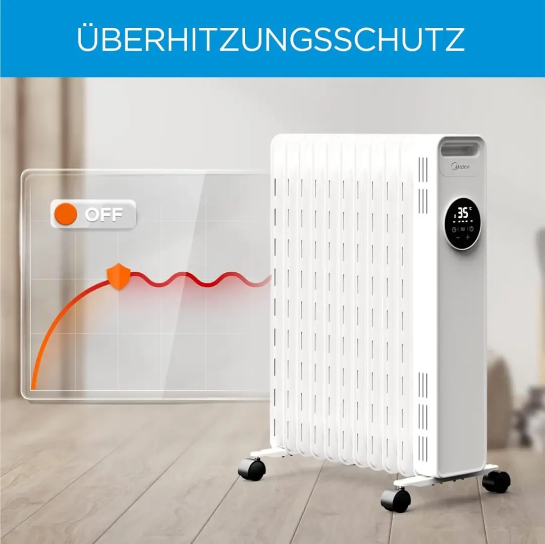 Midea Olieradiator 2300W - 11 Ribben - 24-uurs Timer
